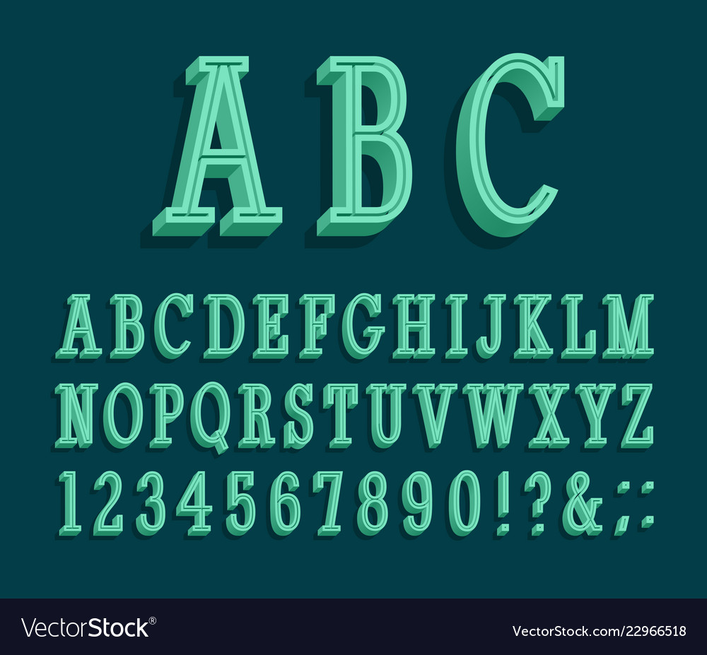 Retro alphabet vector image Retro alphabet