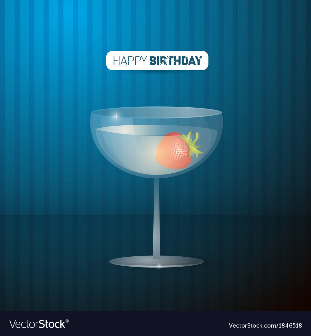 Retro blau glücklich Geburtstag Hintergrund mit Getränk