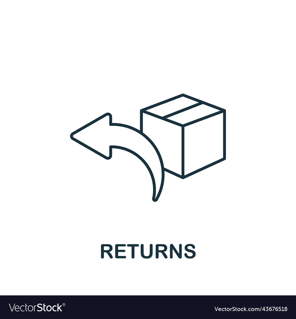 Returns icon line simple online store