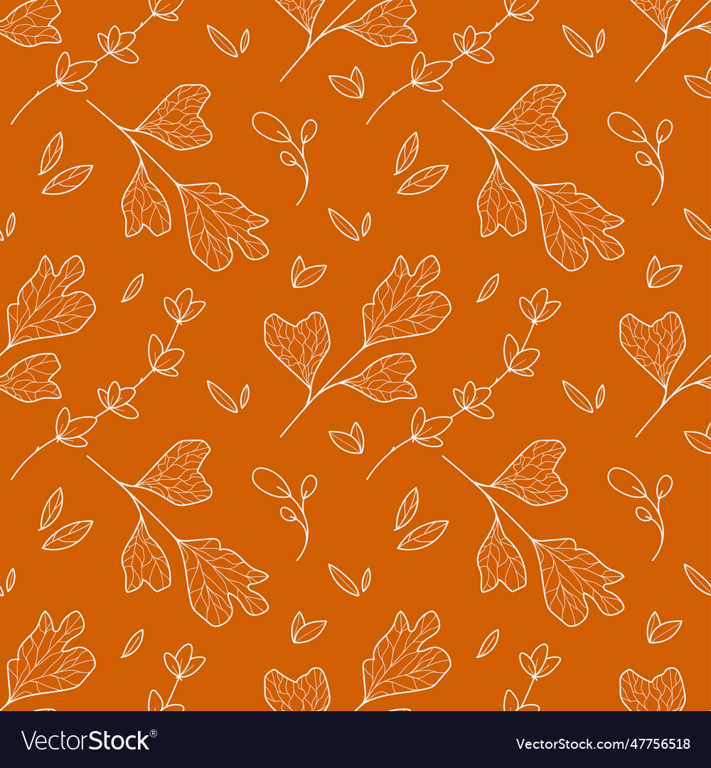 Seamless pattern of elegance ginkgo leaves in line