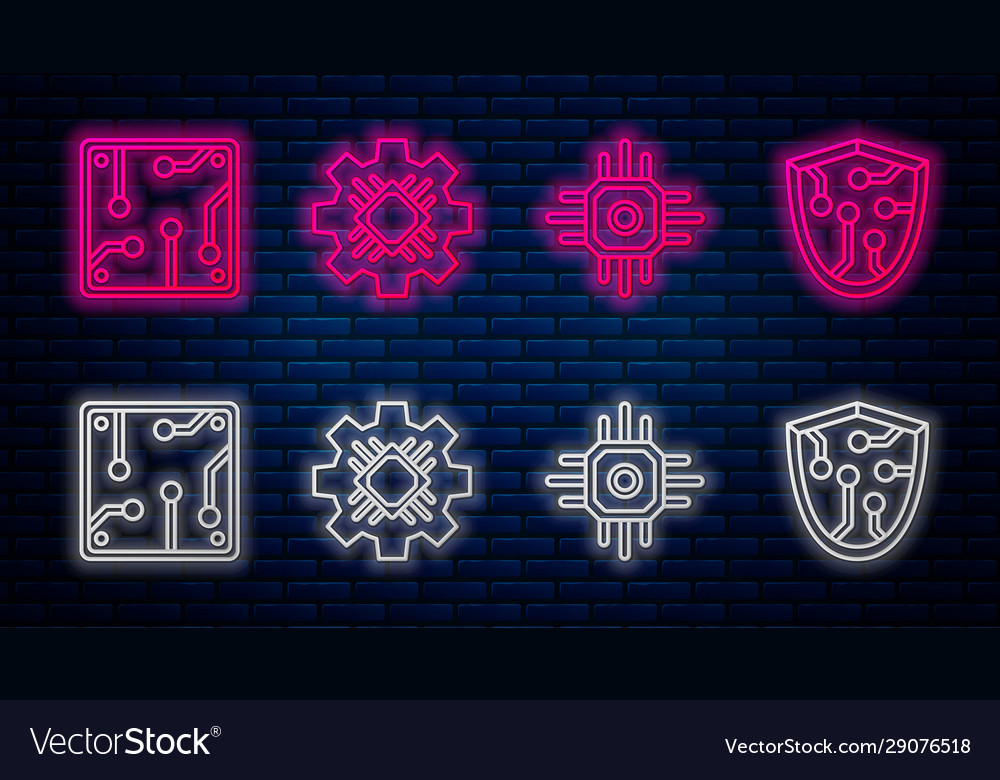 Set line processor and cyber vector image Set line processor and cyber