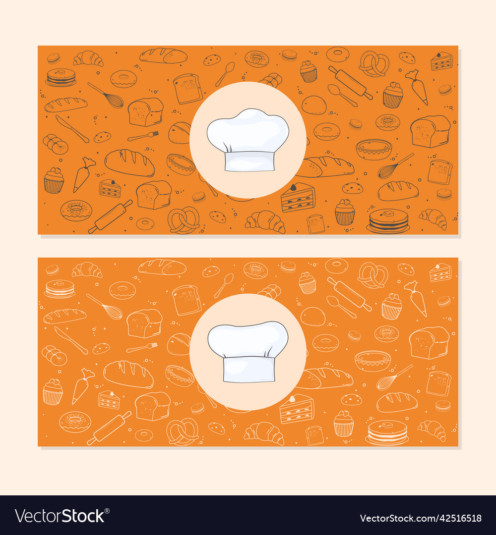 Set of bakery template with bread and baking