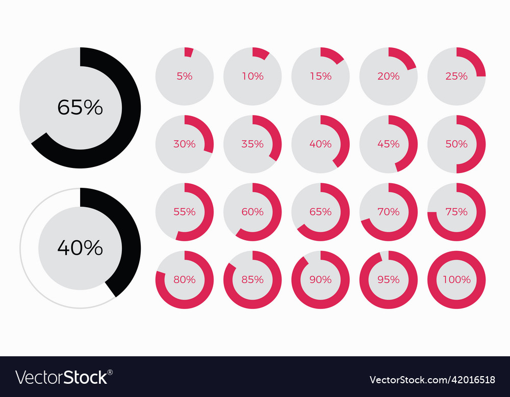 Set of trendy circle infographic pie chart