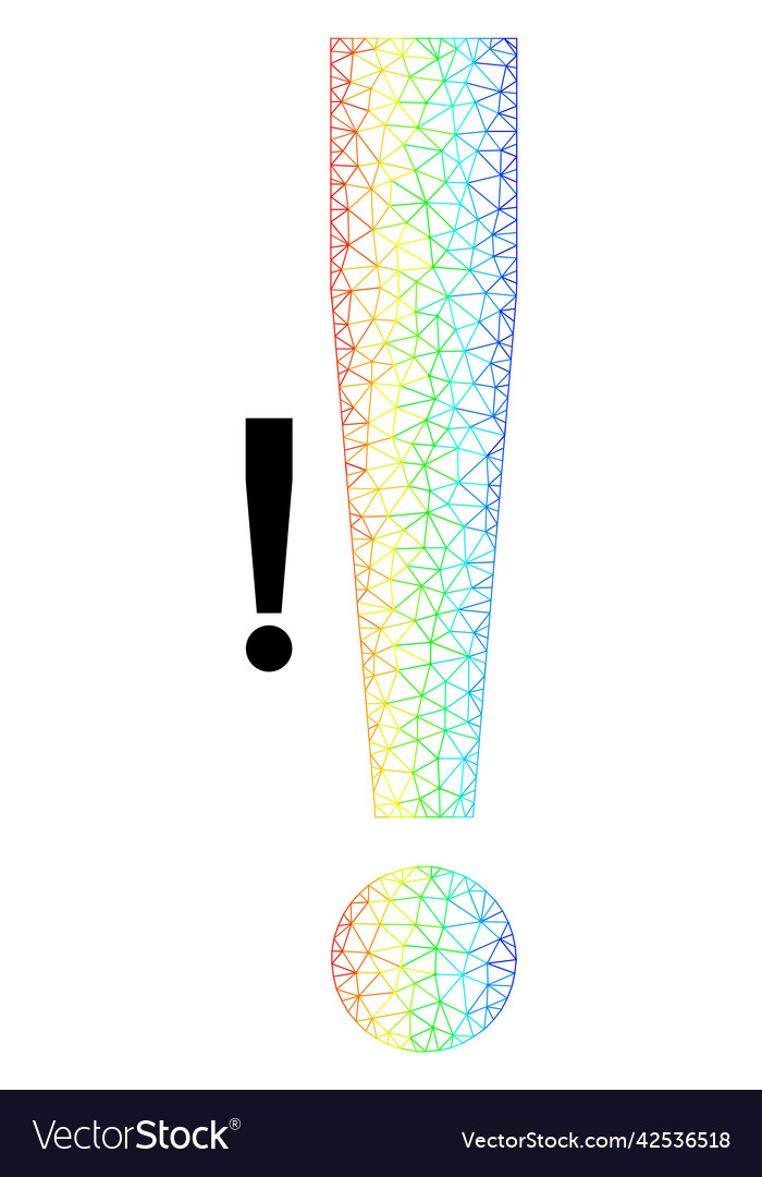 Spectral net gradient exclamation sign icon Vector Image Spectral net gradient exclamation sign icon
