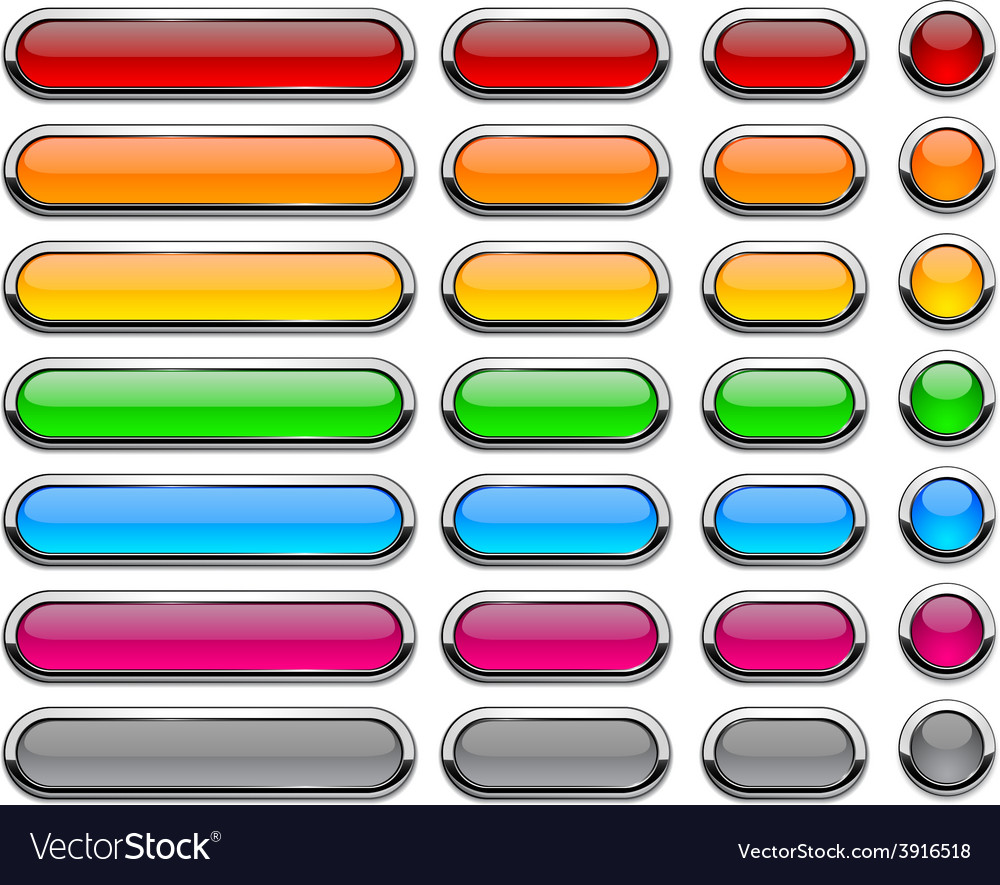 Web blank glossy buttons Royalty Free Vector Image