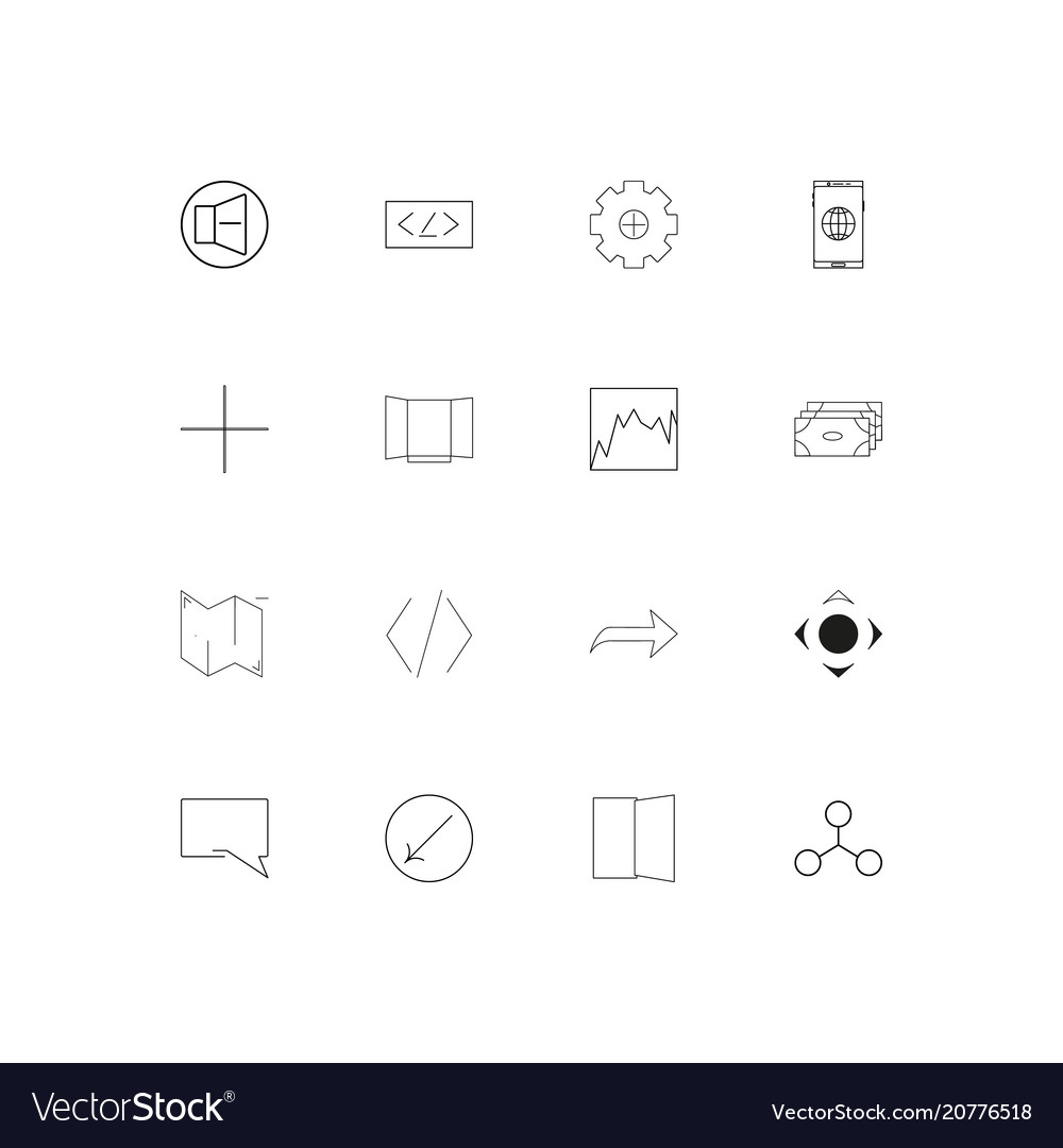 Web linear thin icons set outlined simple