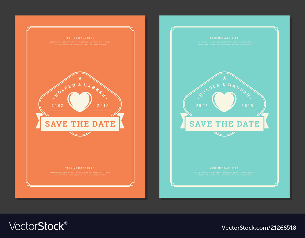 Wedding save the date invitations cards design Vector Image