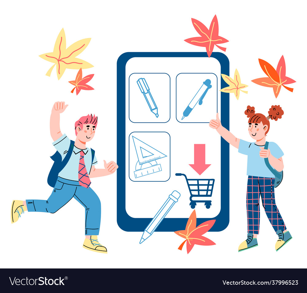 Back to school online sale background cartoon