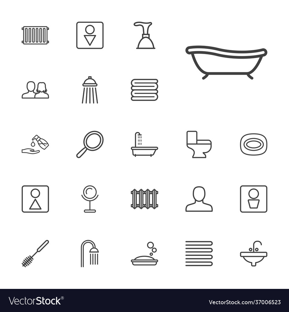 Bathroom icons Royalty Free Vector Image - VectorStock