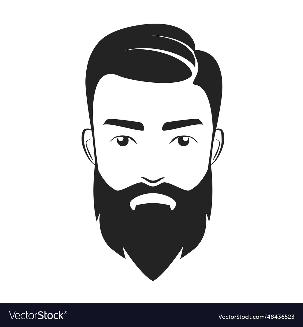 Bearded male head barbershop logo Royalty Free Vector Image