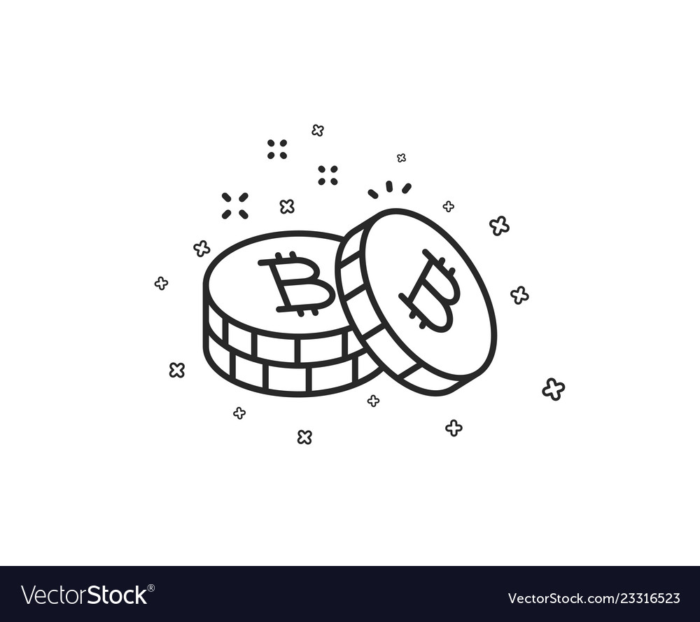 Bitcoin line icon cryptocurrency coin sign Vector Image