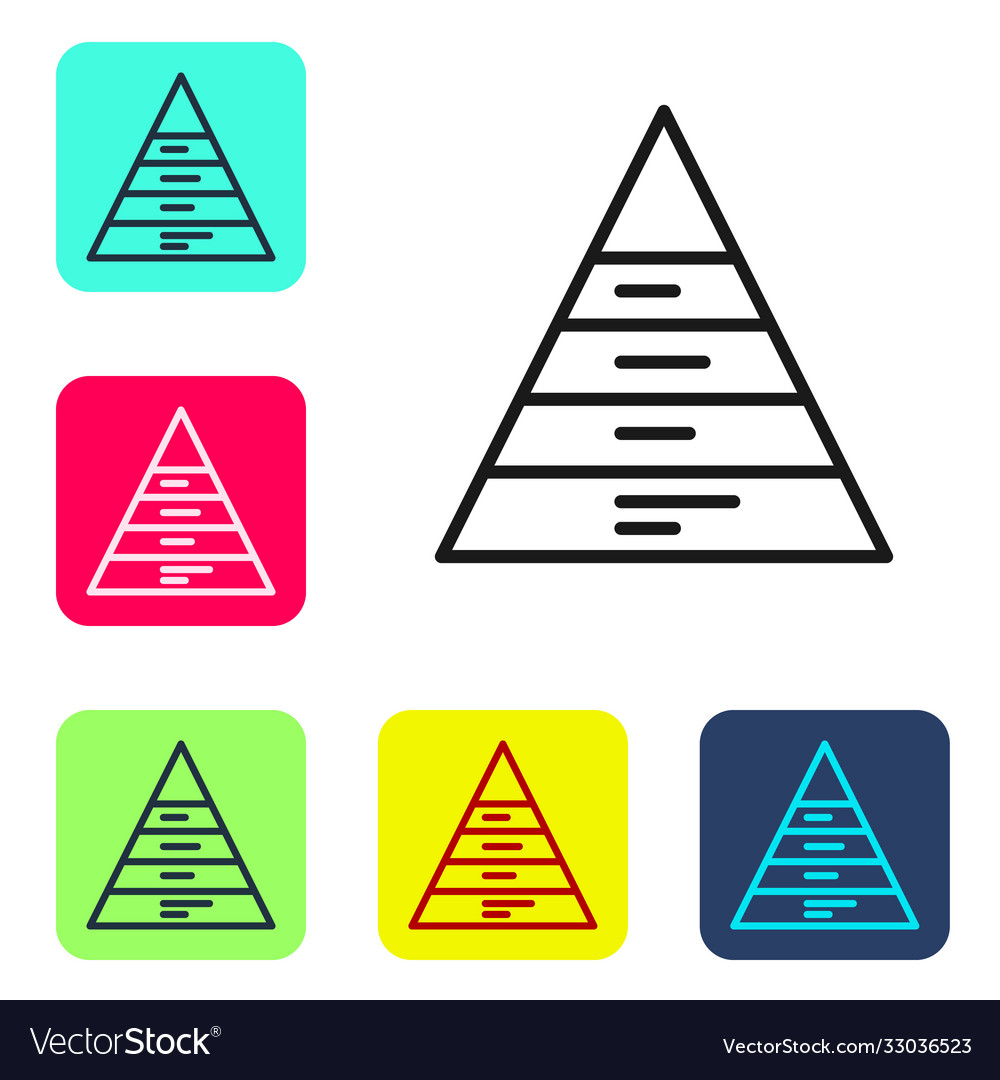 Black line business pyramid chart infographics Vector Image