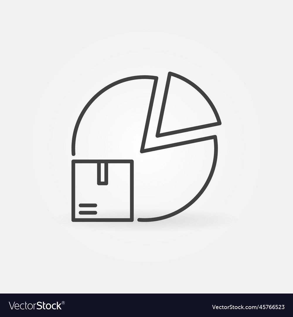 Box with pie chart inventory control concept vector image Box with pie chart inventory control concept