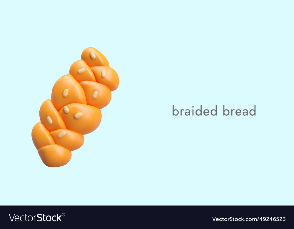 Braided bread on blue background poster