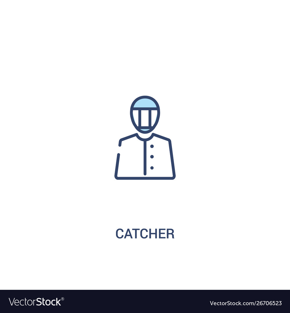 Catcher concept 2 colored icon simple line