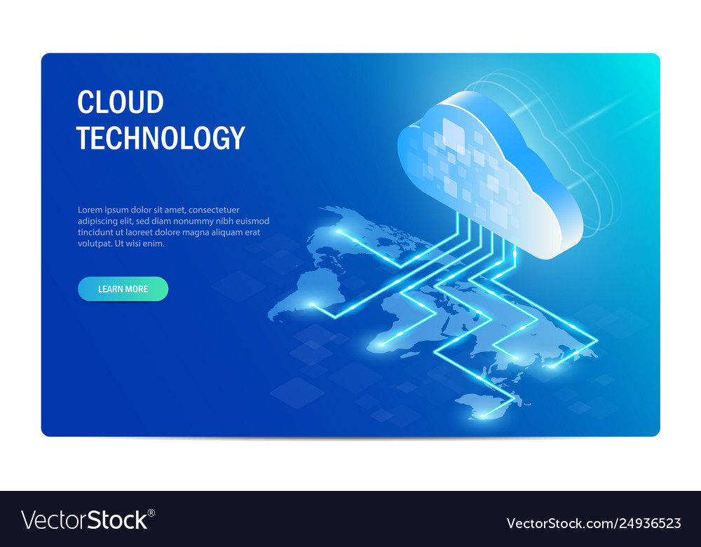 Cloud-Technologie isometrische Konzeptverteilung