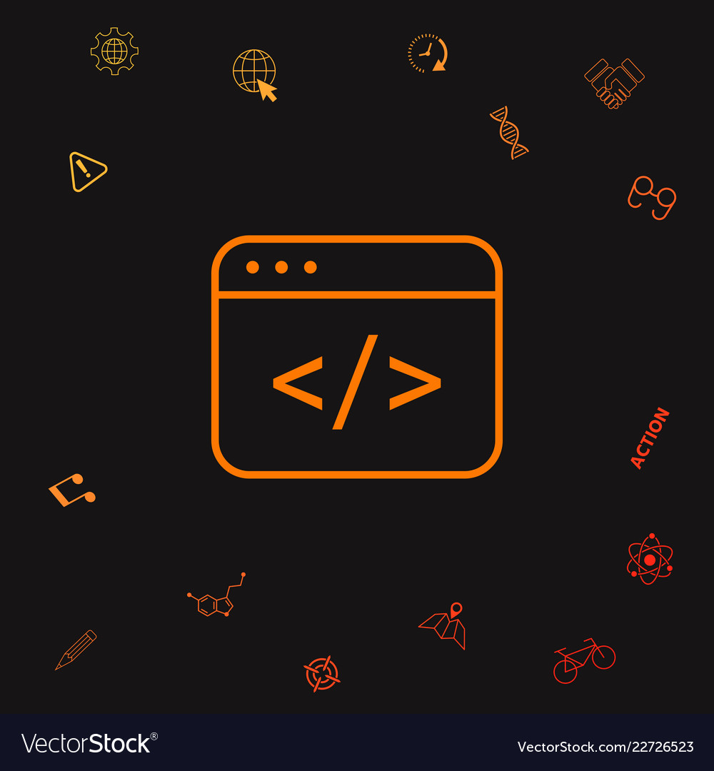 Code editor icon graphic elements for your design
