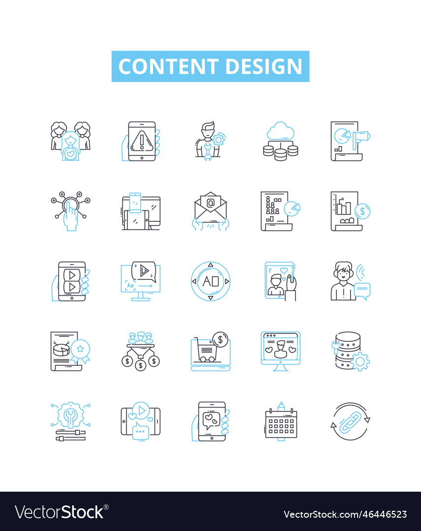 Content design line icons set