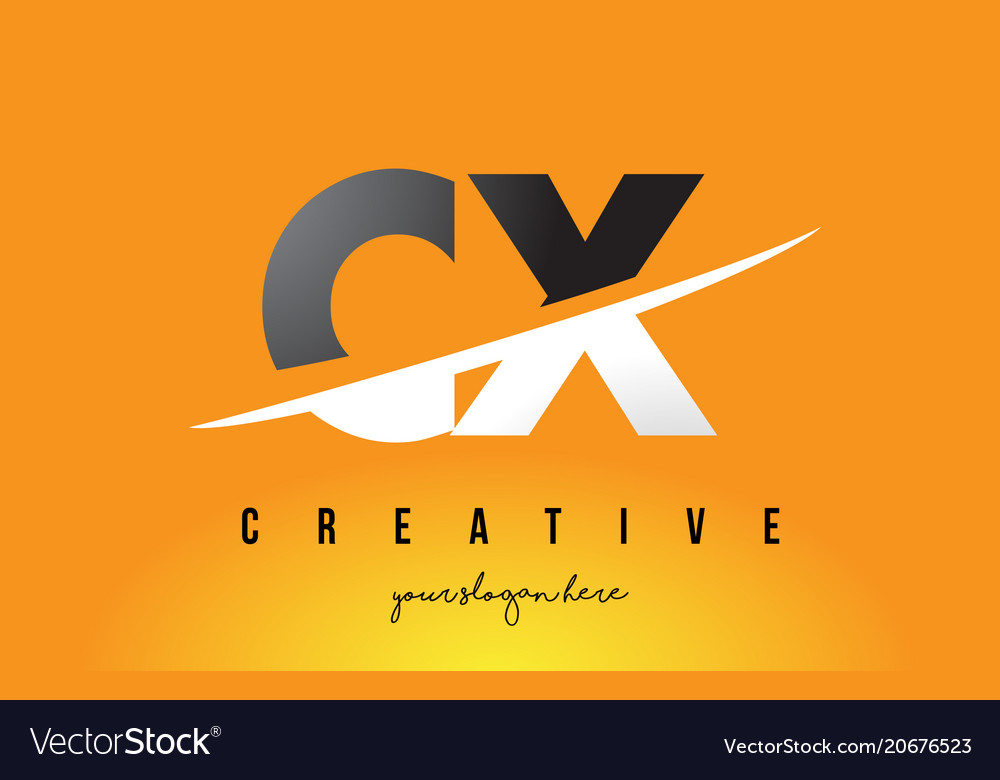 Cx c x Buchstaben modernes Logo-Design mit gelb