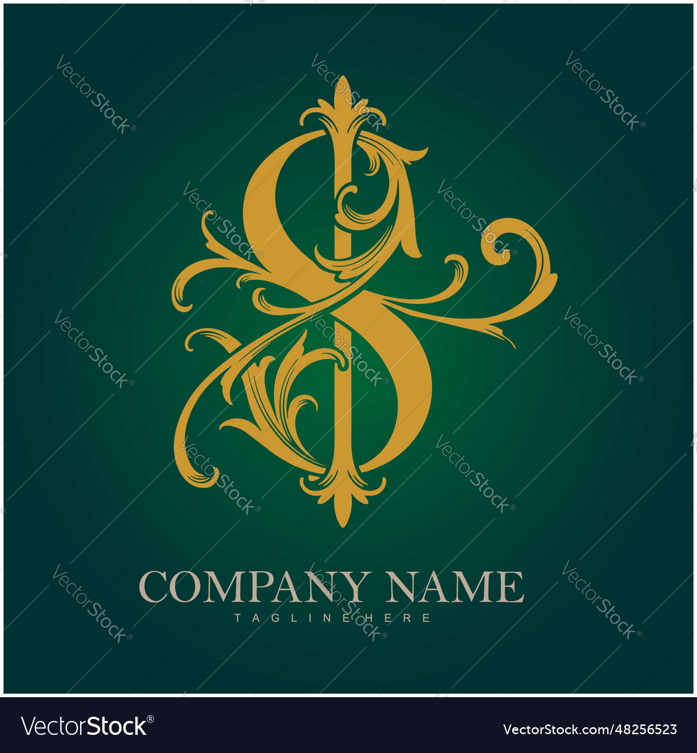 Exquisite elegance luxury classic gold s monogram Vector Image