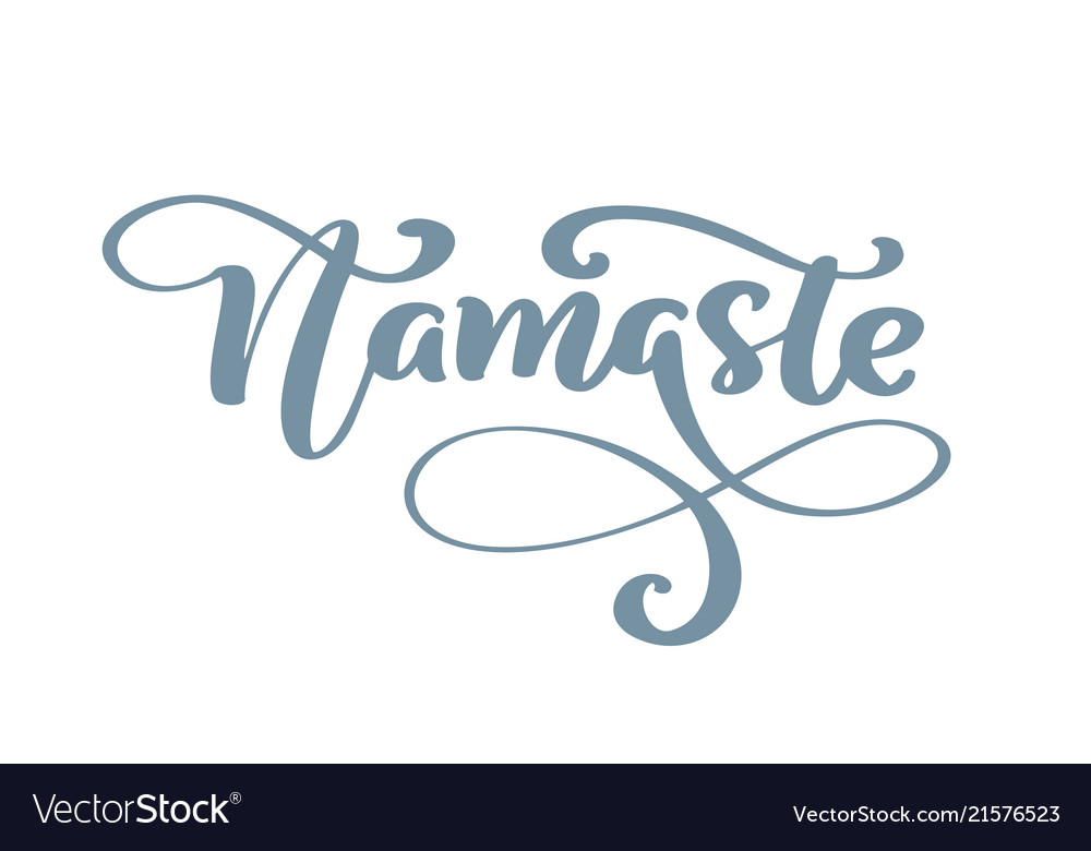 Hand drawn text namaste card yoga beautiful