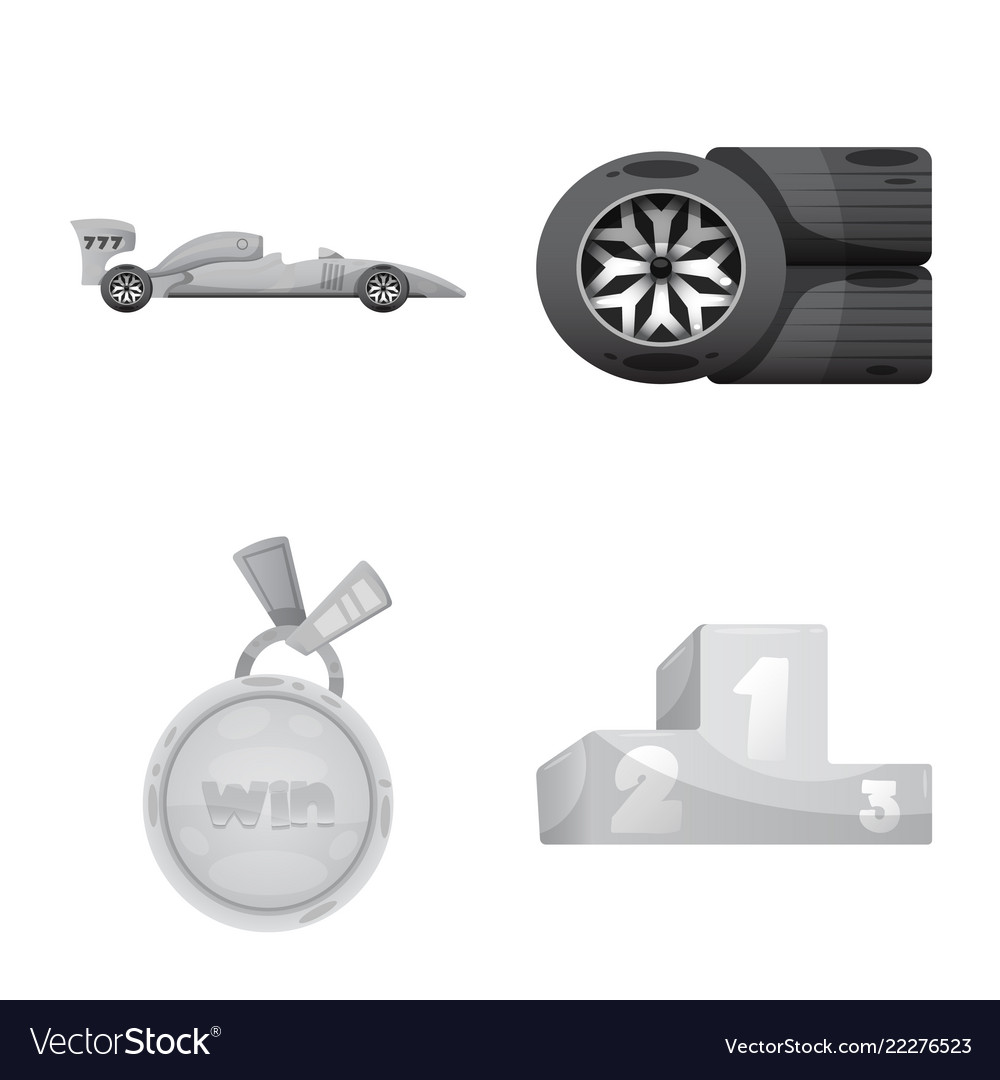 Isolated object of car and rally icon collection