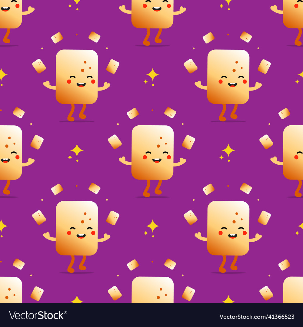 Juggling toasted marshmallow character pattern vector image Juggling toasted marshmallow character pattern