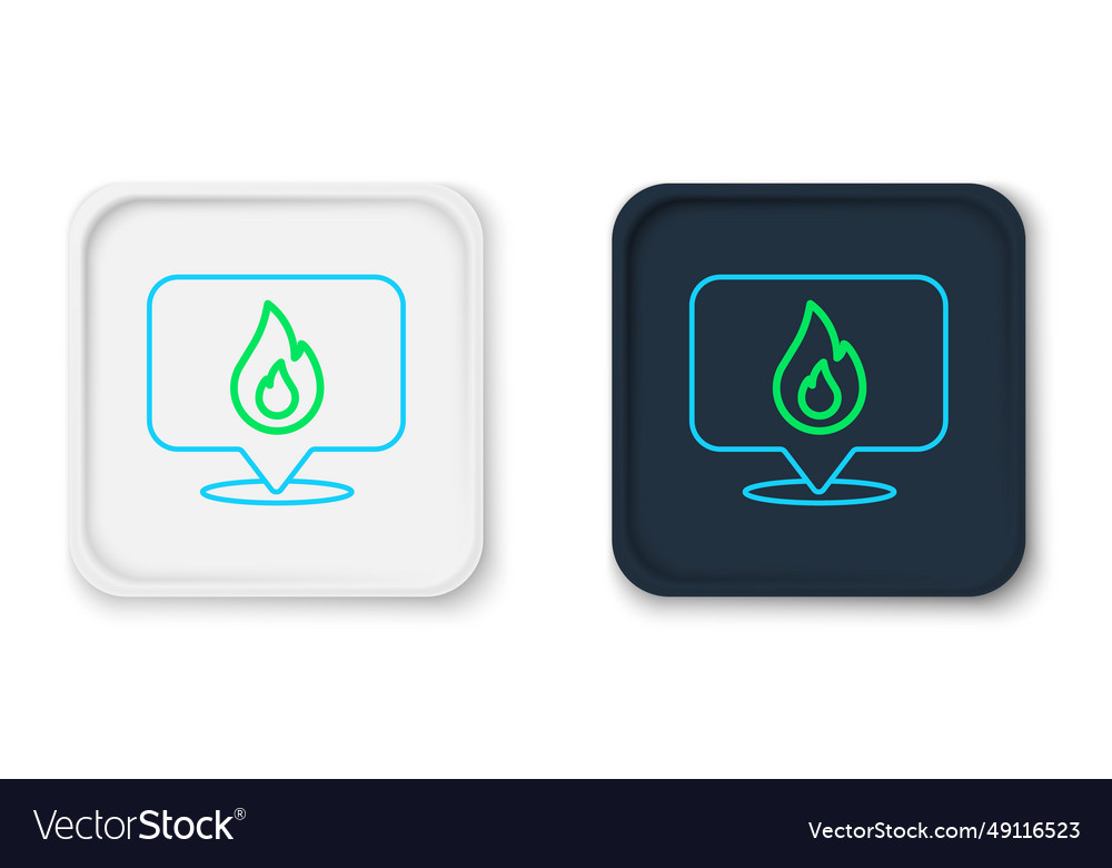 Line map pointer with fire flame icon isolated vector image Line map pointer with fire flame icon isolated