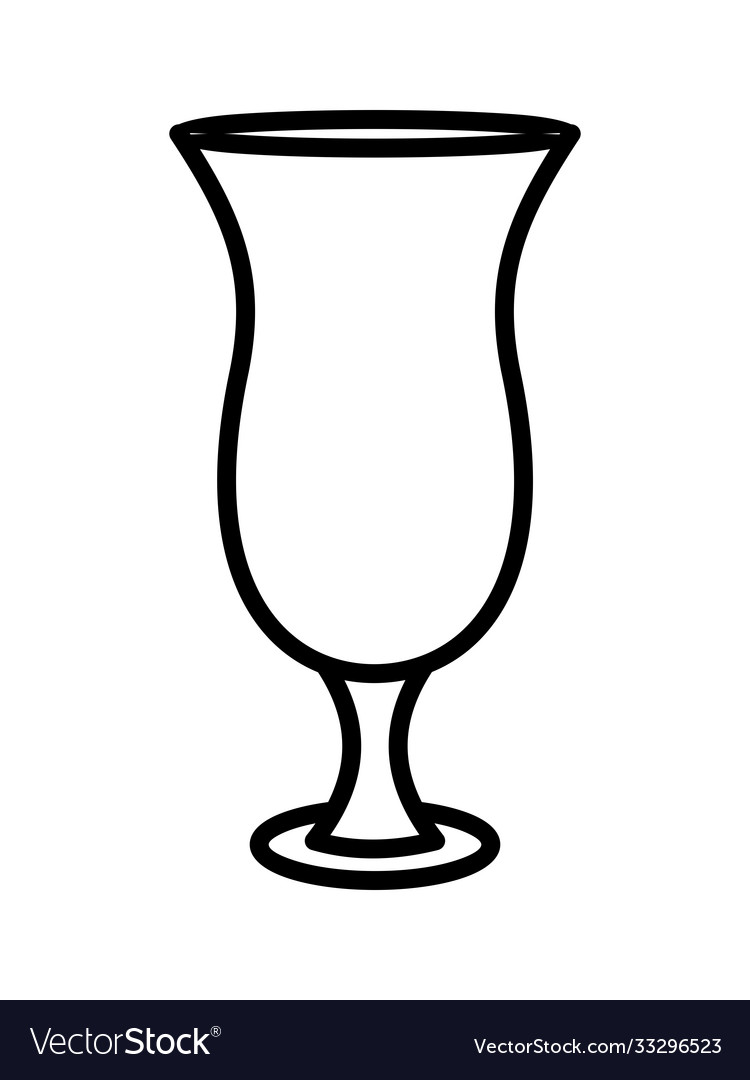 Linear drawing a mixed drinks cup on white