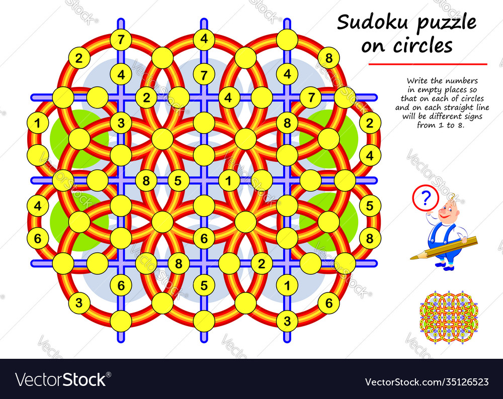 Logic sudoku puzzle game for smartest write vector image Logic sudoku puzzle game for smartest write