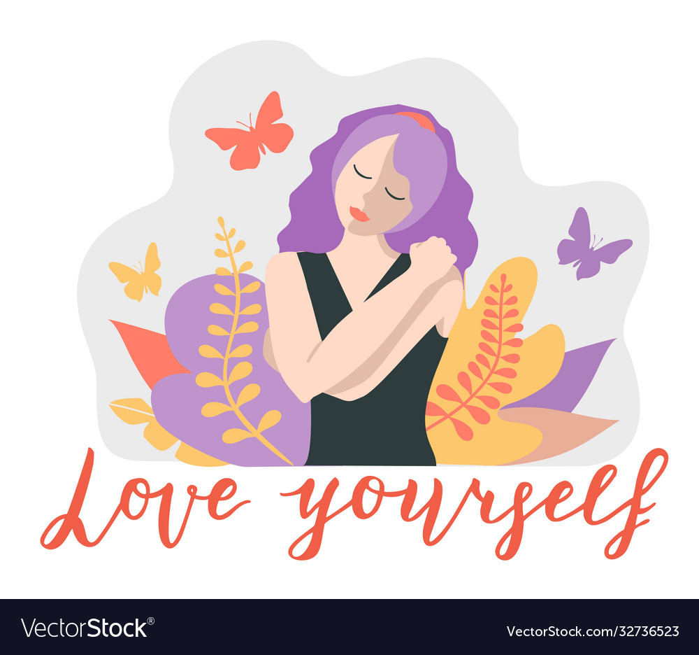 Love yourself your body concept take time Vector Image