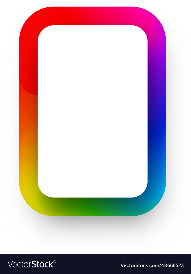 Rainbow color rectangular frame with place Vector Image