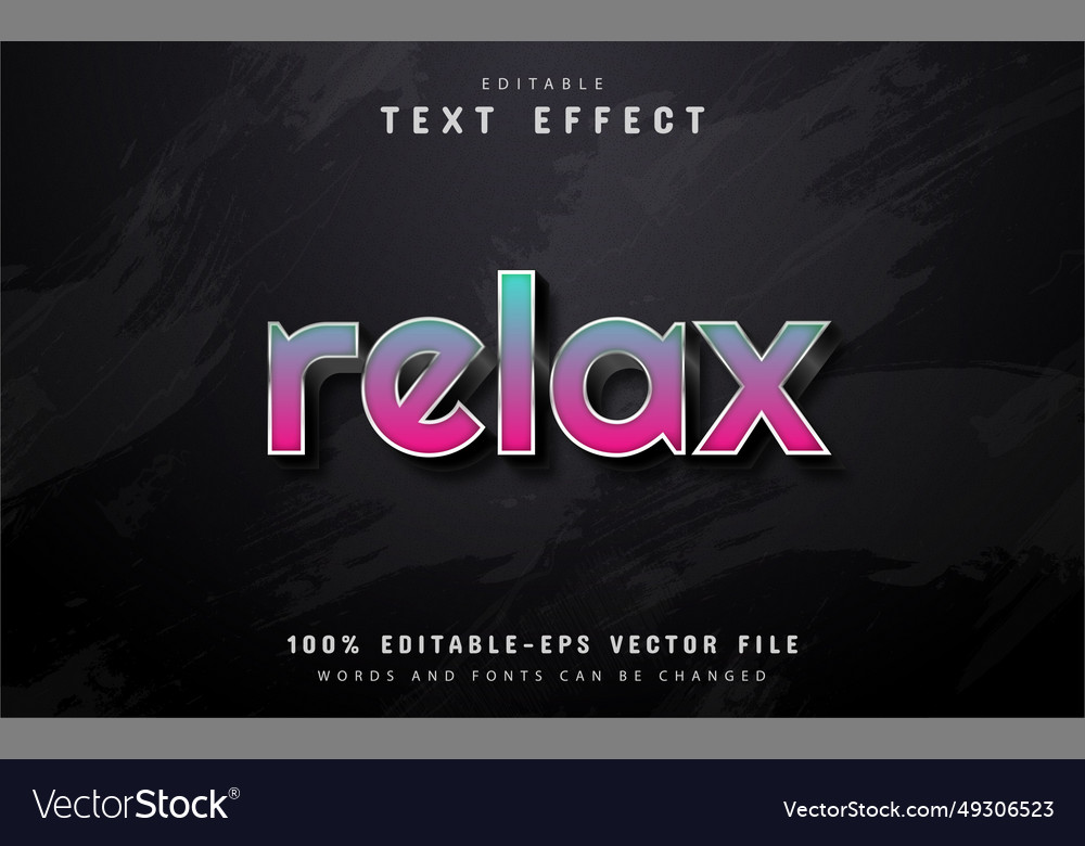 Relax text - 3d gradient style effect