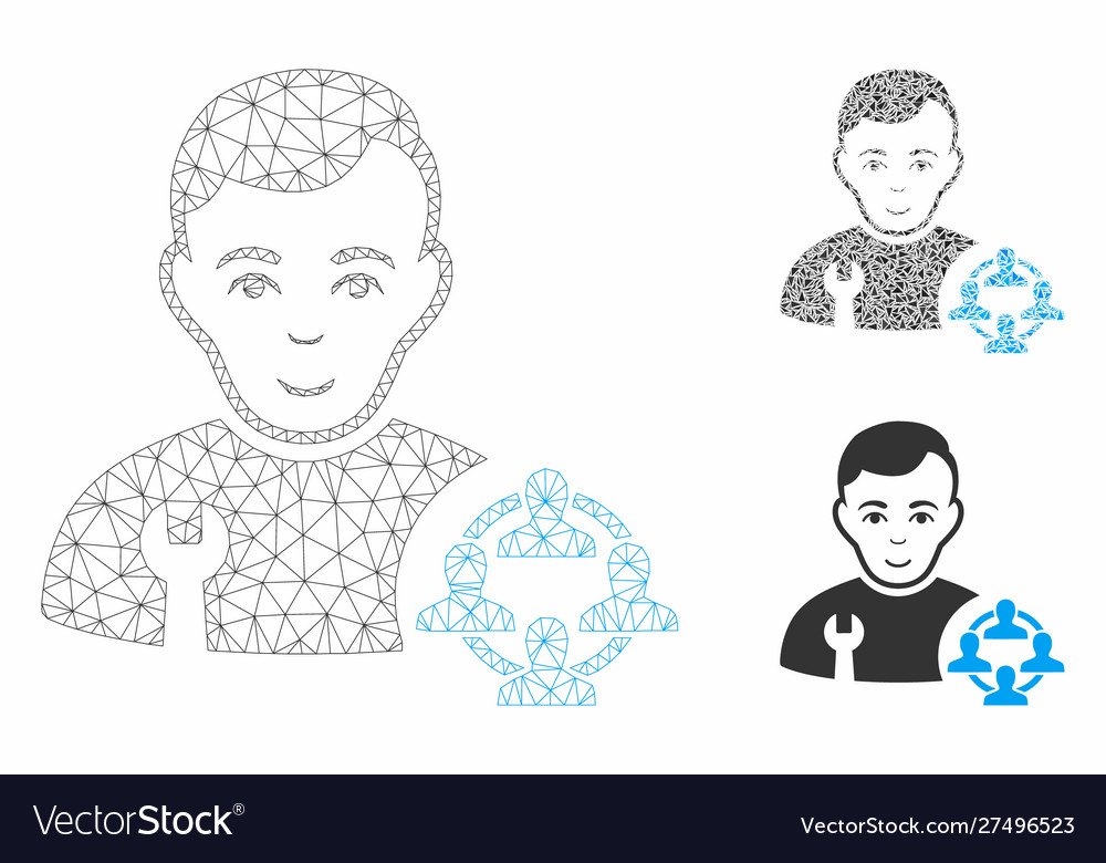 Social engineer mesh wire frame model