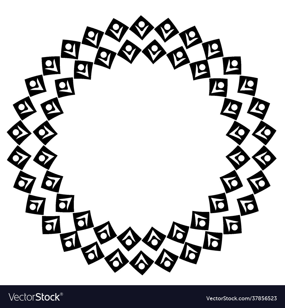 Stylized geometric pattern on a square background
