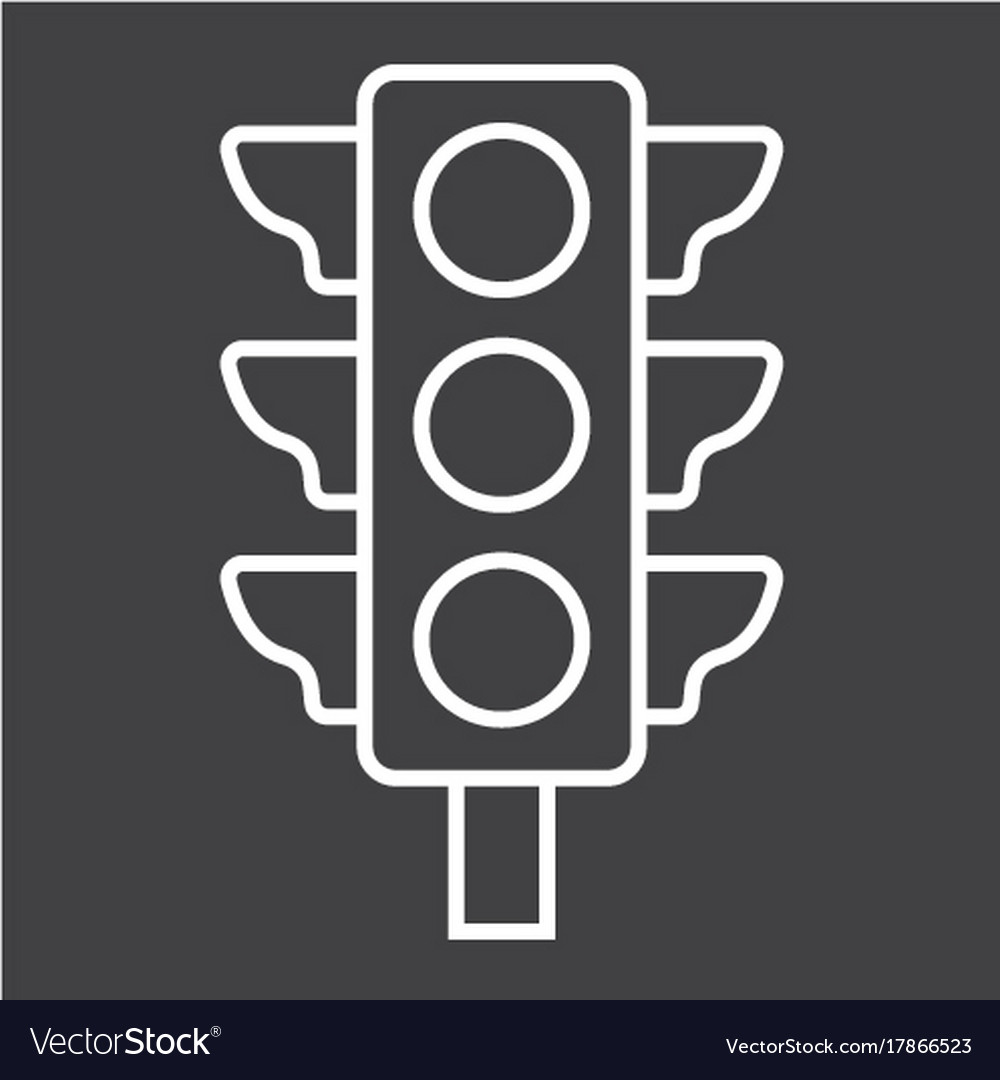 Traffic light line icon stoplight and navigation