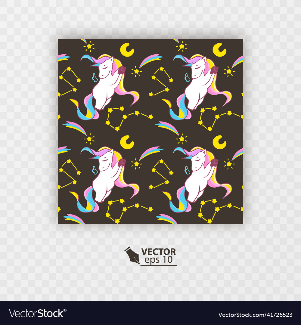 Unicorn pattern seamless with white vector image Unicorn pattern seamless with white