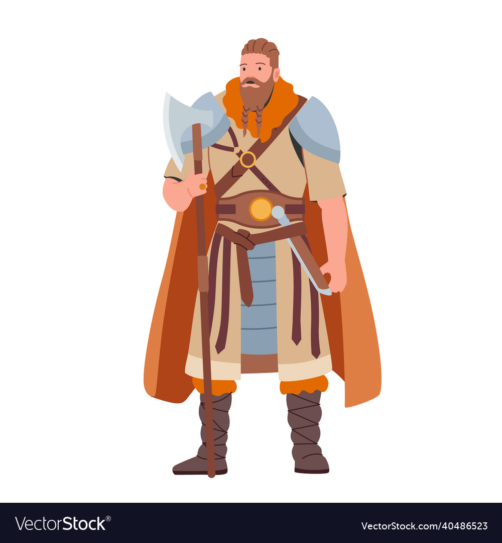 Viking scandinavian warrior male character Vector Image