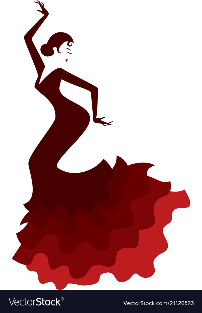 Vintage Style Silhouette A Spanish Girl Royalty Free Vector