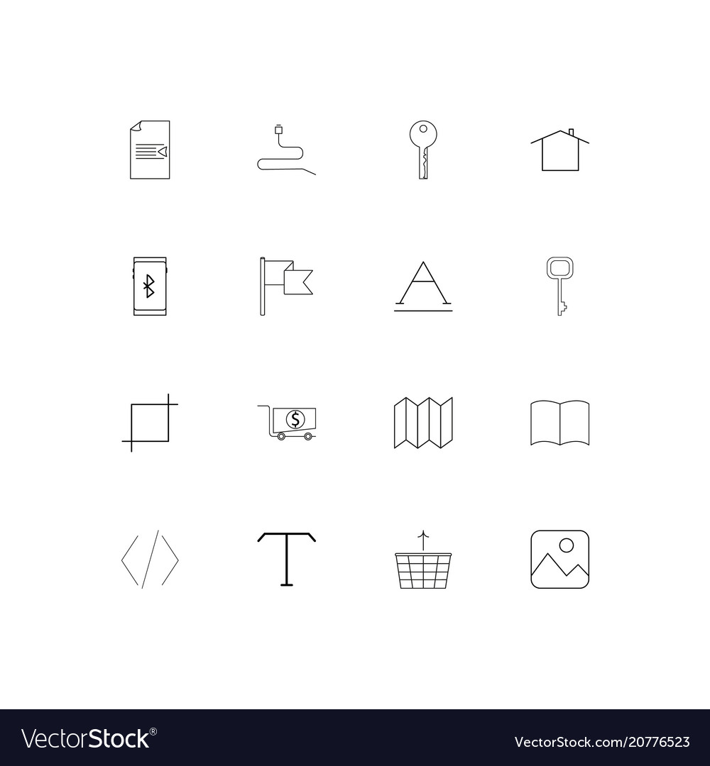 Web linear thin icons set outlined simple