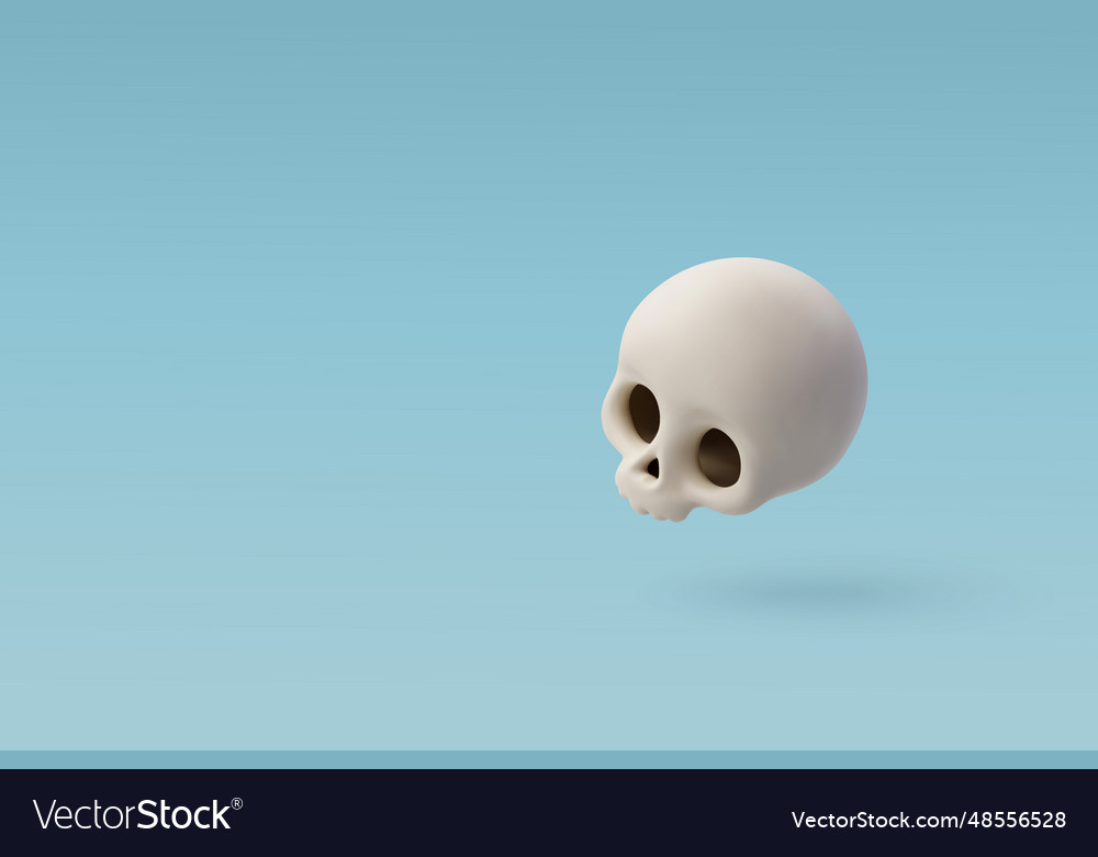 3d skull halloween holiday and medical concept