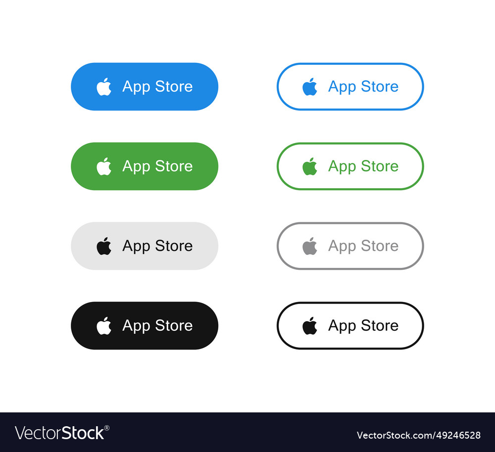 Apple app store buttons design vector image Apple app store buttons design