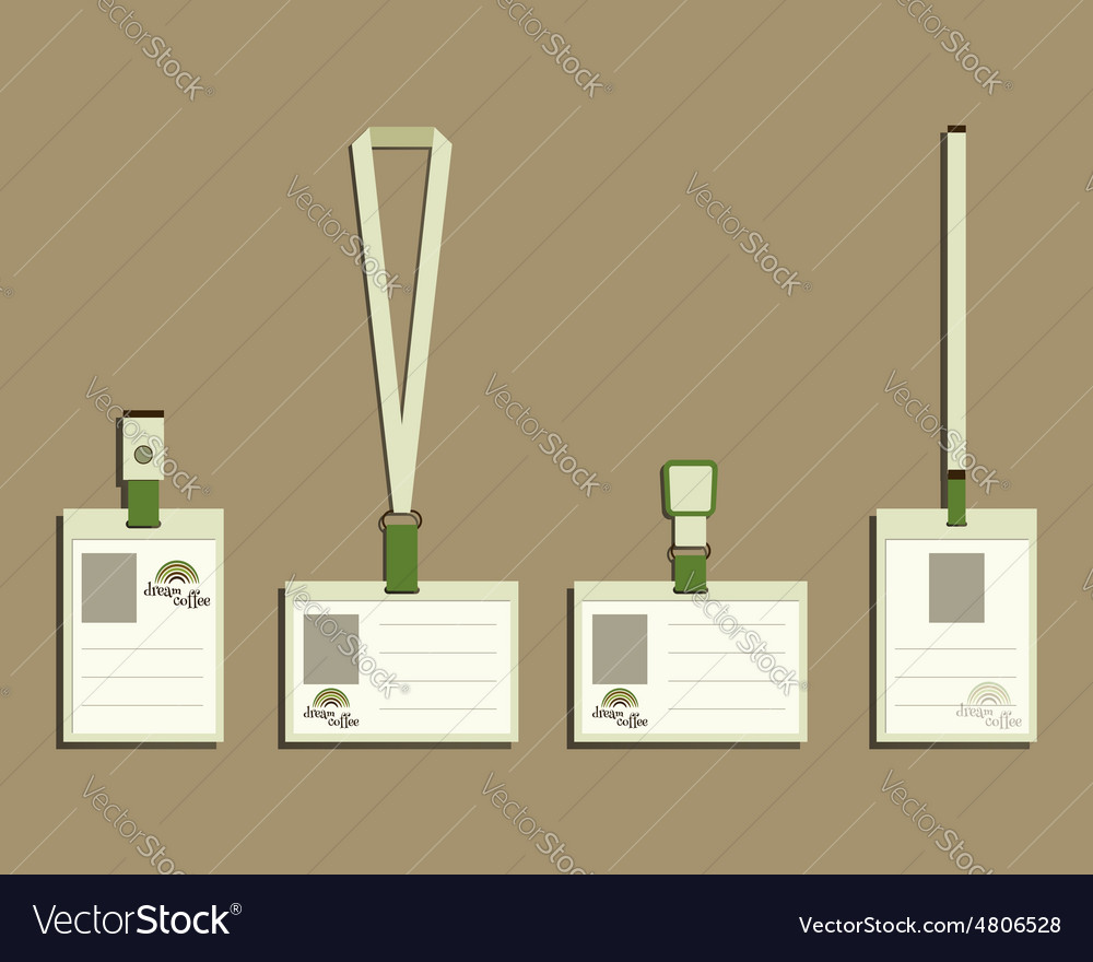 Brand identity elements lanyard name tag holder Vector Image