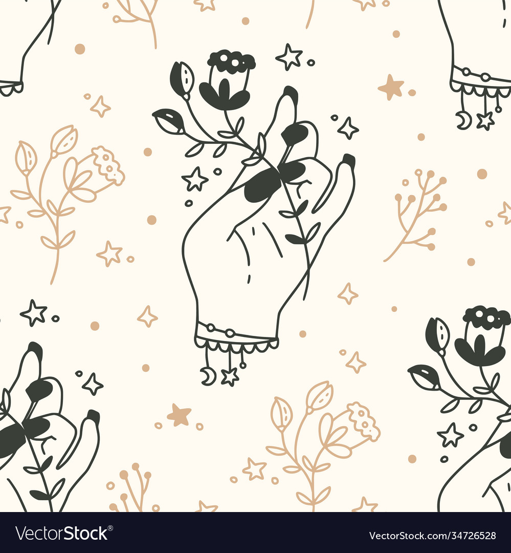 Celestial seamless pattern vector image Celestial seamless pattern
