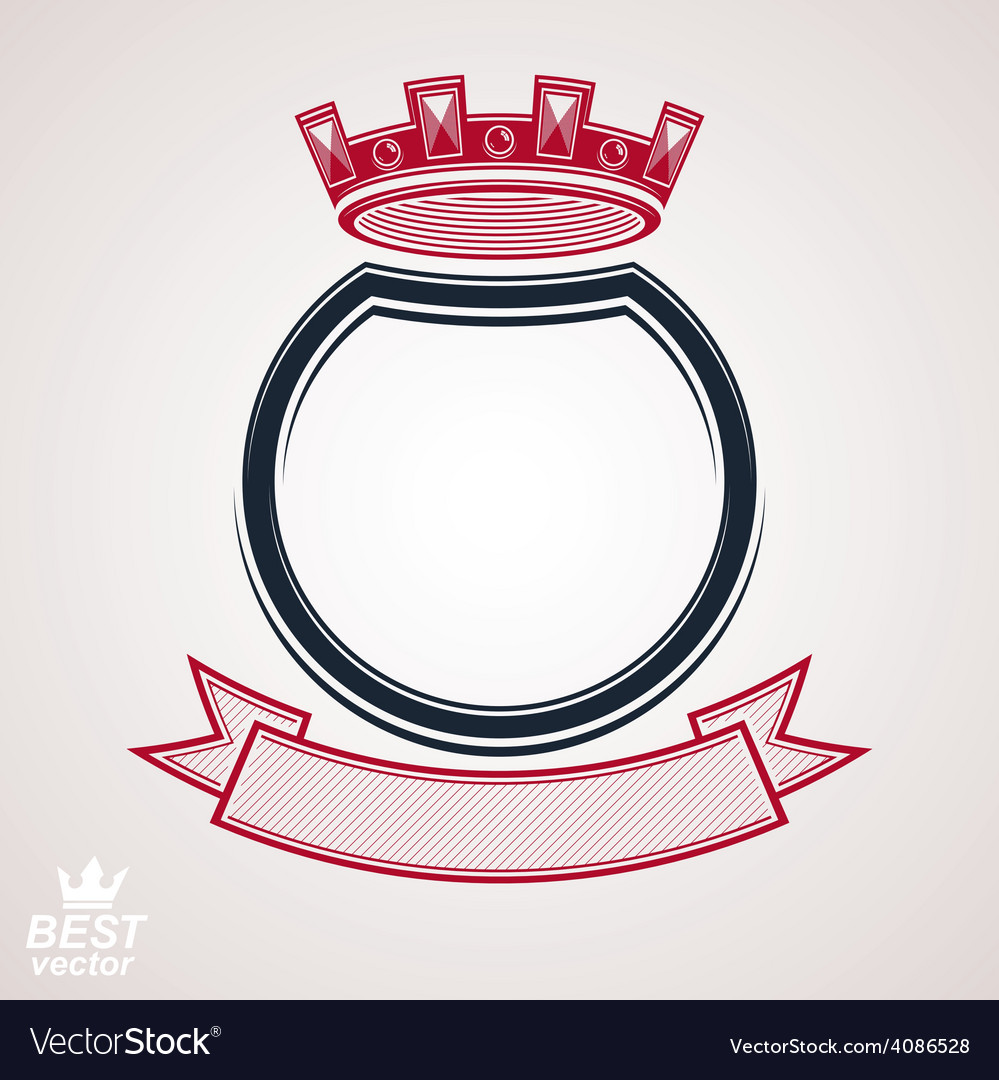 Circle with 3d decorative royal crown and festive