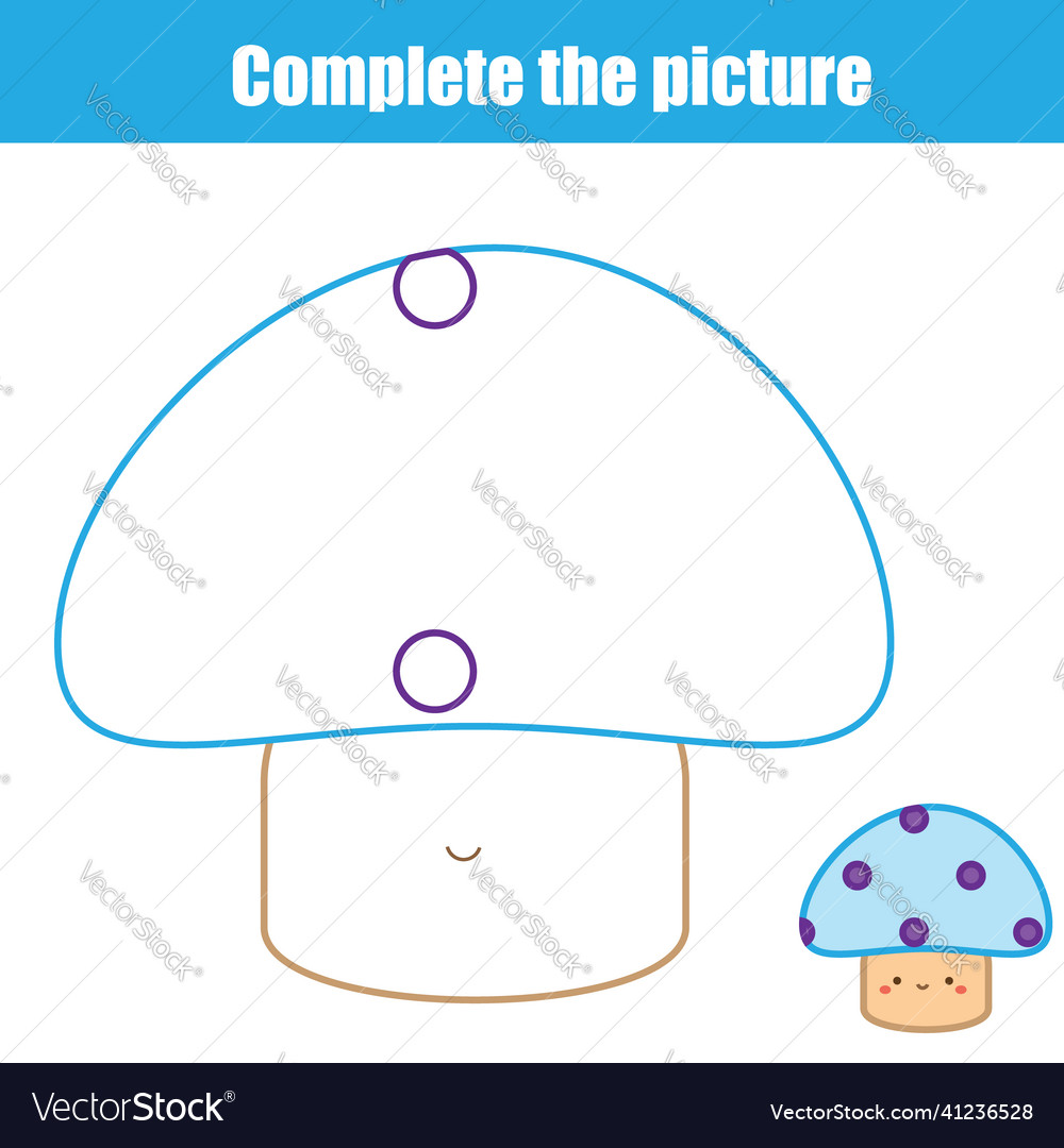 Complete the picture drawing activity draw Vector Image