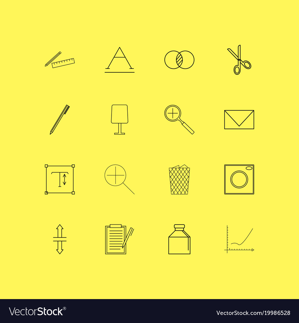 Design elements linear icon set simple outline
