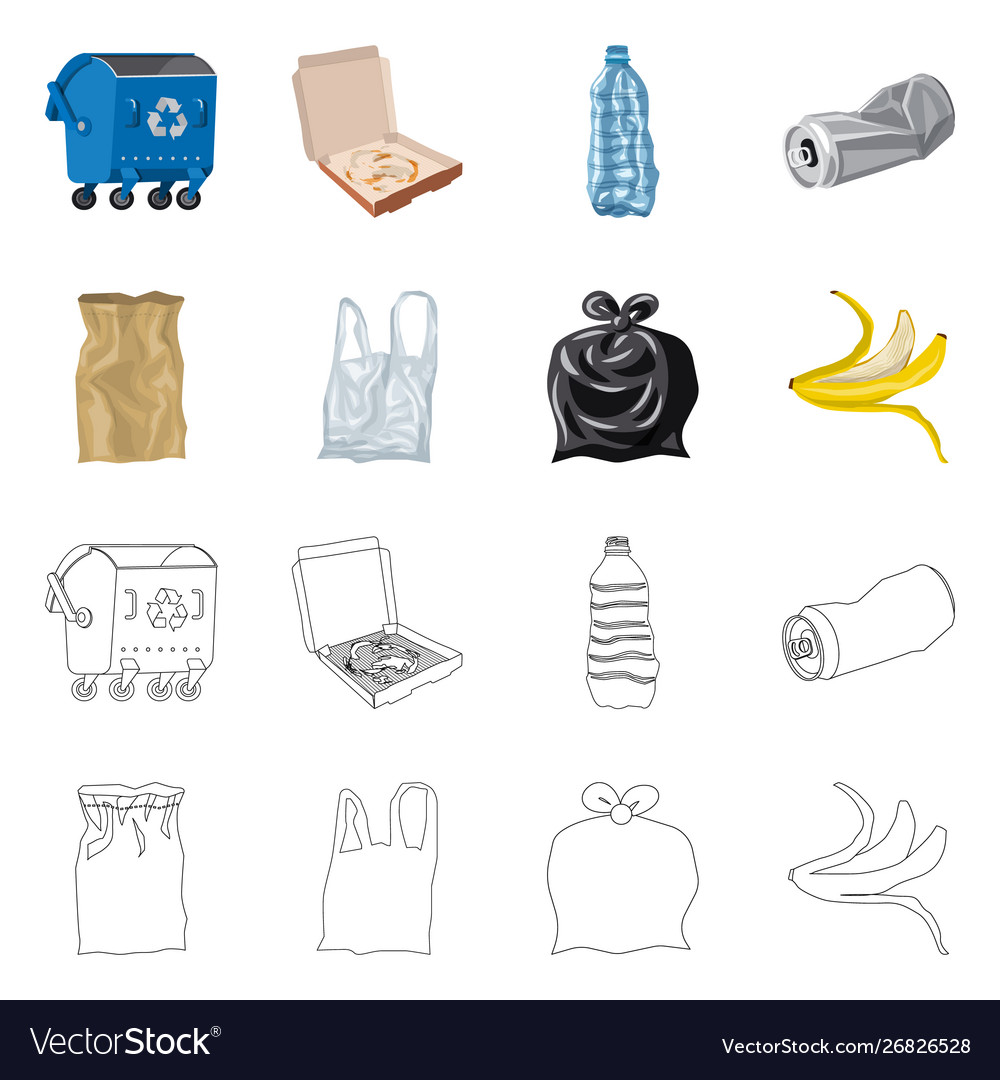 Design refuse and junk sign set vector image Design refuse and junk sign set