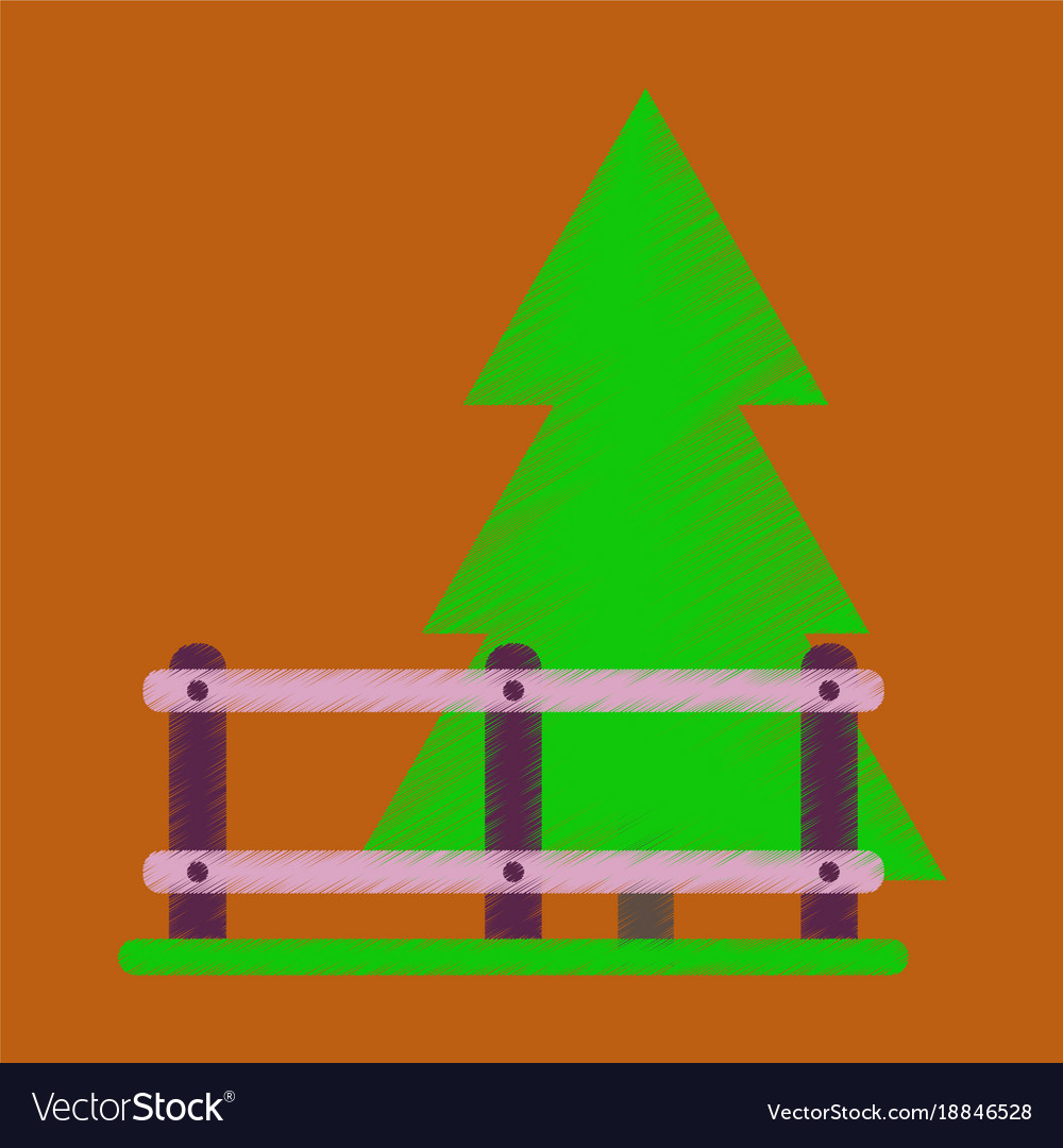 Flat icon in shading style fenced spruce