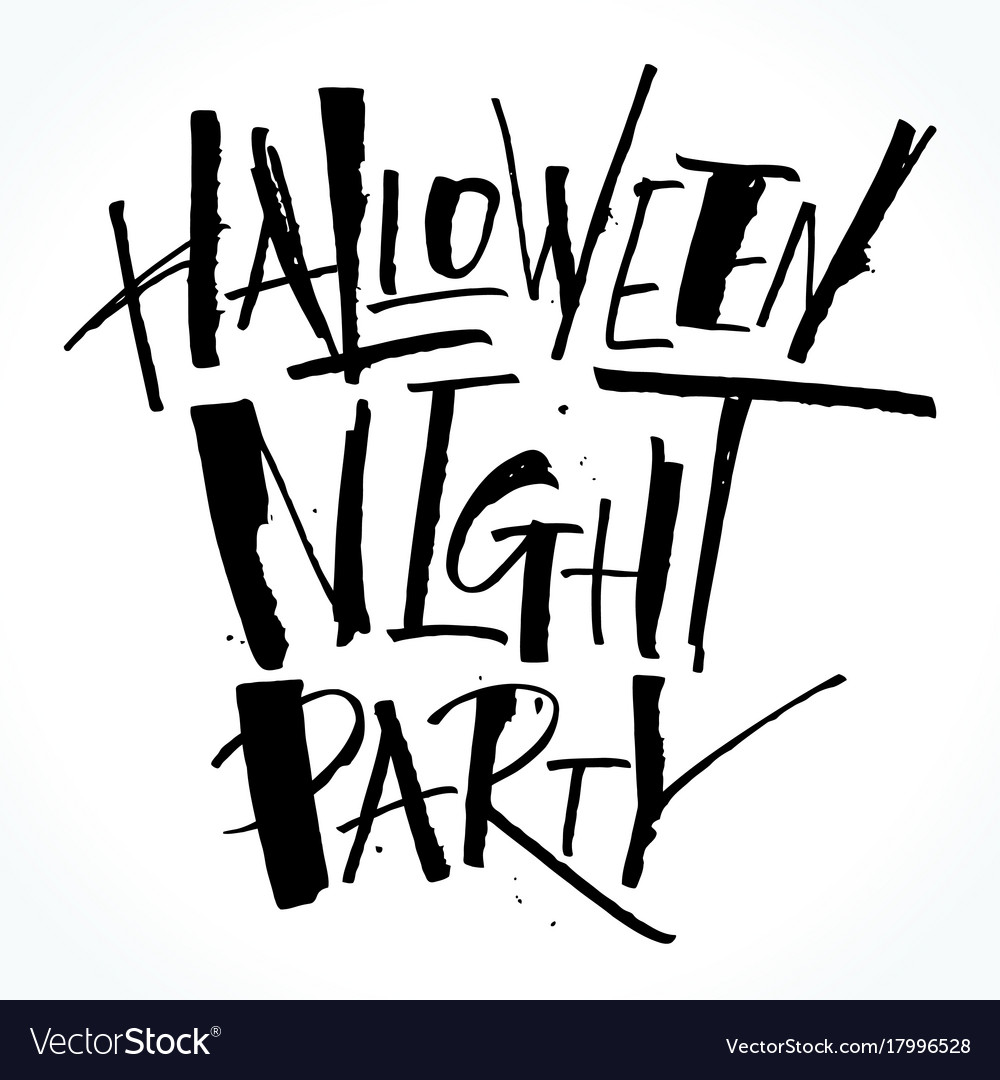 Halloween night party lettering